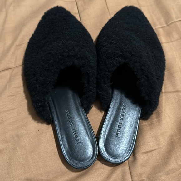 Jenni Kayne Genuine Leather Slip on Shearling Mules black - Picture 4 of 8